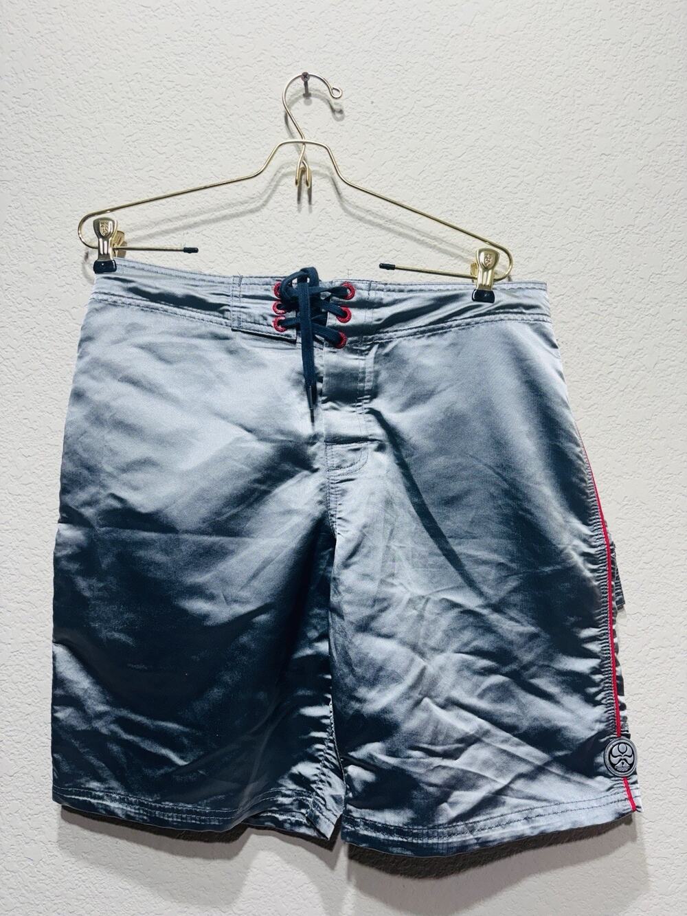 Vintage Hawaiian Island Creations Silver Board Shorts 30 Surfing